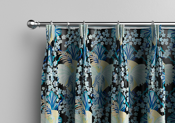 Faded Glamour, China Blue Black - Made To Measure Curtains - Image 11